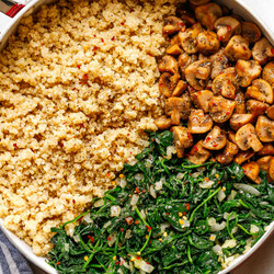 Spinach Mushroom Quinoa Skillet