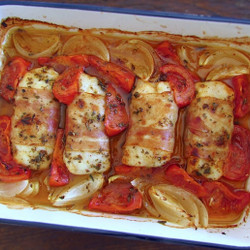 Hake Loins With Bacon Recipe | Food From Portugal