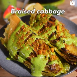 Braised Cabbage with Creamy Herb sauce