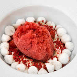 Strawberry Granita With Lemon Cream And Lemon Cardamom Meringues