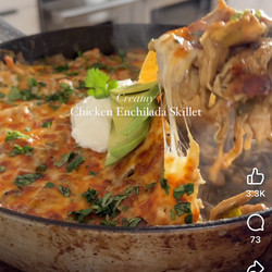 Anette Nelson Creamy chicken enchilada skillet✨