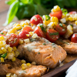 Lemon Basil Grilled Salmon