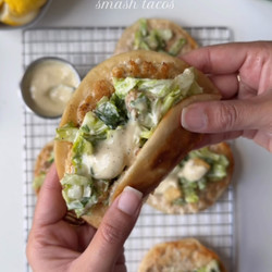 Chicken Caesar Smash Tacos