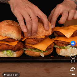 Zinger chicken burgers