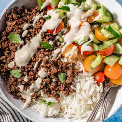 Quick Ground Beef Bowls (middle Eastern)