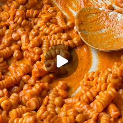Silky Red Pepper Pasta With Tofu Feta