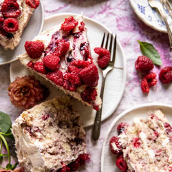 Smashed Raspberry White Chocolate Layer Cake