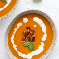 Butternut Squash Soup With Bacon And Sage
