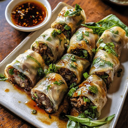 Thai Basil Beef Rolls