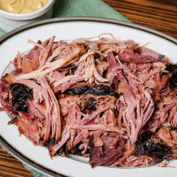 Smoked Pulled Ham With Peach Glaze