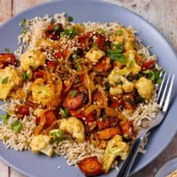 Spicy Cumin Cauliflower And Tofu Stir-fry