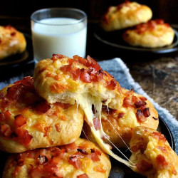 Double Cheese and Bacon Rolls