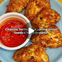 Chorizo, Halloumi &amp; Spring Onion Loaded Hash Browns