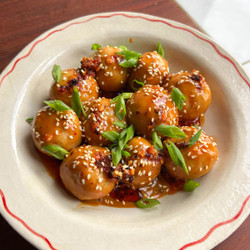 Pillowy White Bean Dumplings With Punchy Peanut Sauce