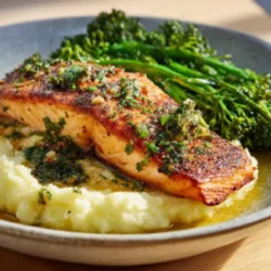 Salmon &amp; Garlic Butter Mash With Broccolini