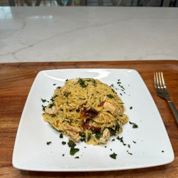 Dump And Bake Chicken Orzo