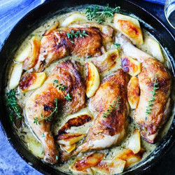 Chicken Normandy (chicken Legs Braised In Apple Cider &amp; Brandy)