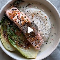 Salmon Poached In Coconut Sauce