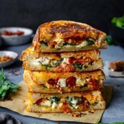 Feta Grilled Cheese Sandwich With Spinach