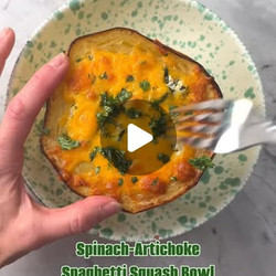 Protein And Fiber-packed Spinach-artichoke Stuffed Spaghetti Squash Bowl