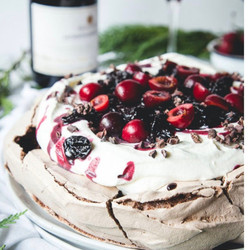 The Best Chocolate Pavlova Recipe With Cherry And Cocoa Nibs