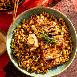 Crispy Chicken Katsu Noodle Bowls