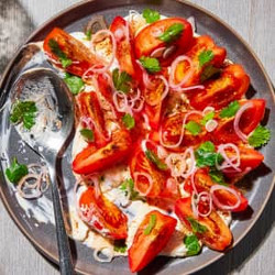 Spiced Tomato Salad With Creamy Garlic-lime Dressing