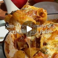 Sun-dried Tomato &amp; Eggplant Pasta Bake