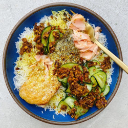 Crispy Salmon With Coconut Rice And Crackle Sauce