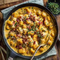 Creamy Pumpkin Gnocchi With Bacon