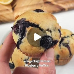 Healthy High Protein Blueberry Muffins