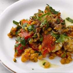 Char-grilled Squid With Chana Dal And Preserved Lemon