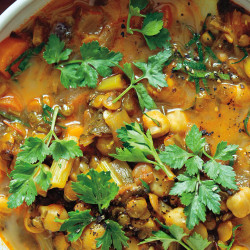 Spiced Moroccan Vegetable Soup With Chickpeas, Cilantro, And Lemon (harira)