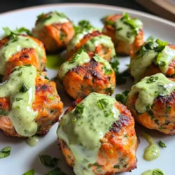 Baked Salmon Meatballs With Creamy Avocado Sauce