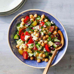 Chopped Salad With Chickpeas, Olives & Feta