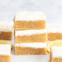 3 Ingredient Healthier No Bake Lemon Brownies