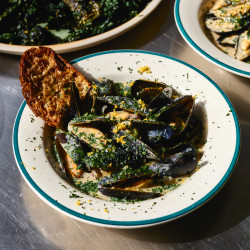 Elderflower Peaso Mussels With Nordaic Shoyu Toast