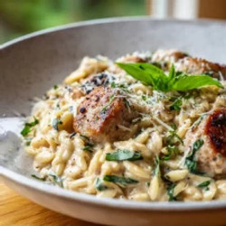 Creamy Chicken Sausage Orzo