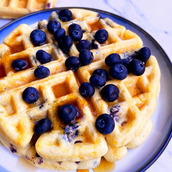 Easy Lemon Blueberry Waffles