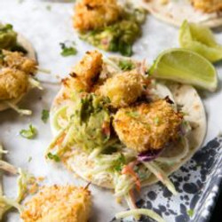 Crispy Baked Coconut Shrimp Street Tacos