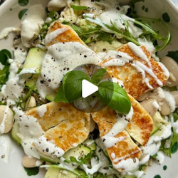 Lemon &amp; Honey Halloumi With Rice &amp; Butter Bean Salad