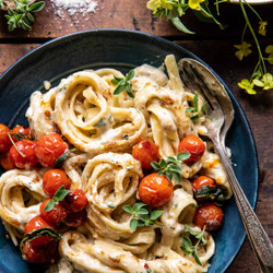 Brown Butter Cherry Tomato Fettuccine Alfredo