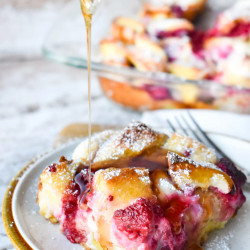 Raspberry Cheesecake French Toast Casserole
