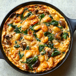 Spinach And Mushroom Gnocchi Frittata