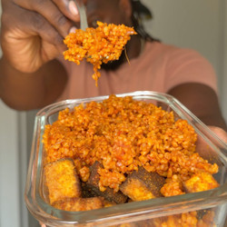 Suya Tofu Jollof With Bulgur Wheat