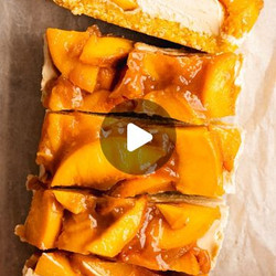 Vegan Peach Cheesecake Bars
