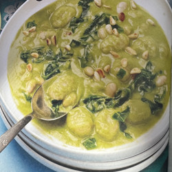 Pesto Soup with Gnocchi, Beans &amp; Greens