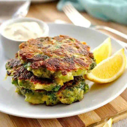 Parmesan Garlic Broccoli Fritters