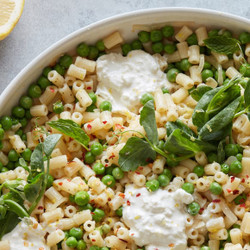 Spring Pea Pasta With Burrata