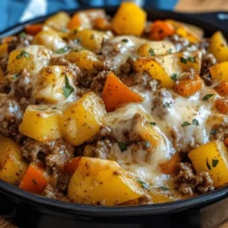Crockpot Cheesesteak Potato Casserole